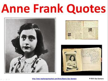 Preview of Anne Frank Quotes - Classroom Signs Powerpoint