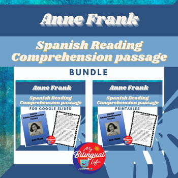 Preview of Anne Frank - Spanish Biography Activity Bundle - Women's History