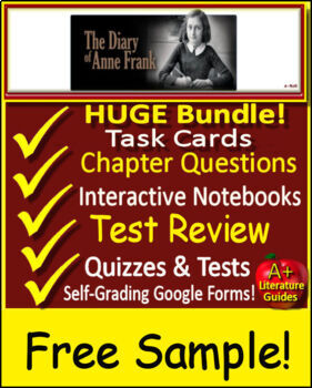 Preview of Anne Frank The Diary of a Young Girl Novel Study Free Sample