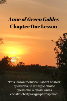 Preview of Anne of Green Gables- Chapter 1 Questions and Activities