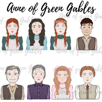 Preview of Anne of green gables clipart || Anne with an E clipart || Mrs C's Digital Art