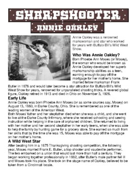 Annie Oakley Activity Packet by Lovers of Learning | TPT