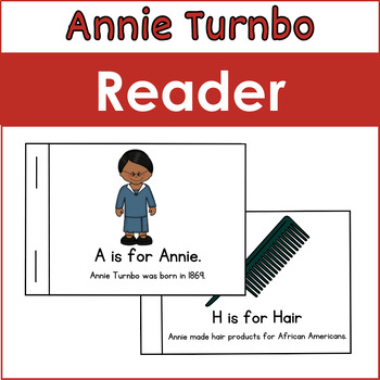 Preview of Annie Turbo Reader - Black Inventor Cut & Paste Book for Pre-K - 1st Grade