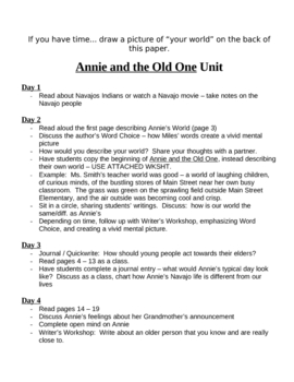 Preview of Annie and the Old One Literature Unit