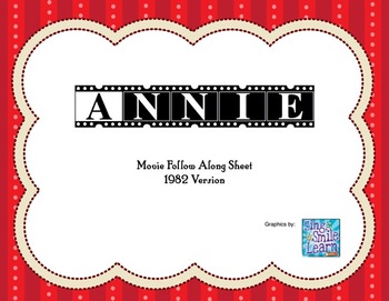 Preview of Annie original 1982 movie guide follow along worksheet pdf & digital version