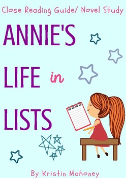 Preview of Annie's Life in Lists by Kristin Mahoney Book Study/Close Reading Guide