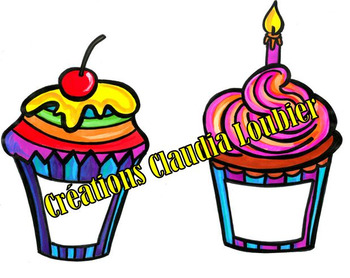 Clip Art Birthday Cupcakes Gateaux D Anniversaire Rentree Scolaire