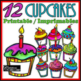 Clip Art: Birthday Cupcakes - Gâteaux d'anniversaire - Ren