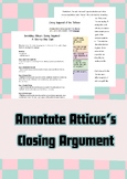 Annotate Atticus's Closing Argument, To Kill a Mockingbird