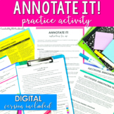 Annotate It! An Annotation Practice Activity – DIGITAL and PRINT