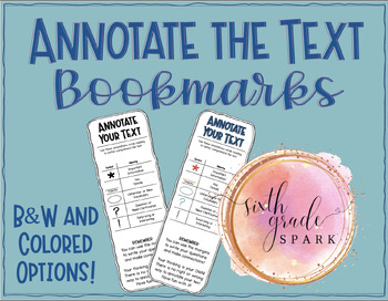 Preview of Annotate the Text Bookmarks