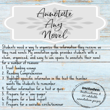 Preview of Annotate your Novel or Article