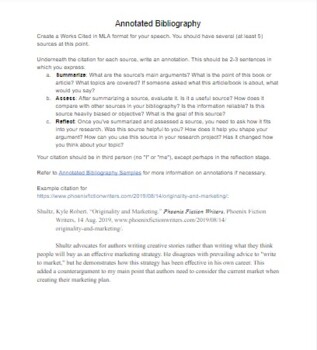 Preview of Annotated Bibliographies Bundle