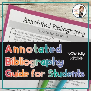 Preview of Annotated Bibliography Editable Handout