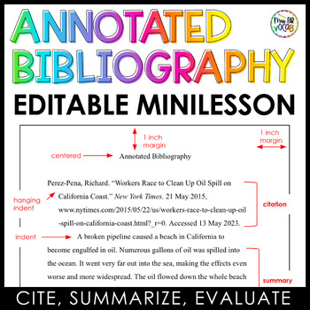 Preview of Annotated Bibliography Minilesson