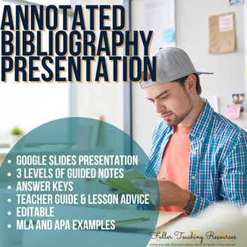 Preview of Annotated Bibliography Presentation and Guided Notes- Research- MLA format