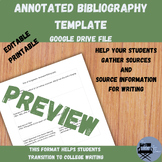 Annotated Bibliography Template - Google Drive File - Edit