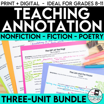 Preview of Annotating Made Easy BUNDLE - Fiction, Nonfiction, Poetry - PRINT + DIGITAL