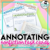 Annotating Nonfiction Task Cards (works with any piece of 