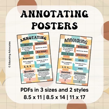 Annotated Text Poster designs and Annotated Text Reference Sheet