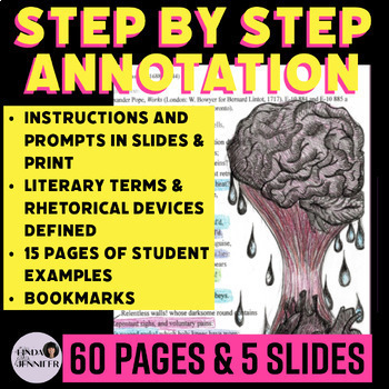 Preview of Annotating Text, Annotation Bookmark, Middle School Reading Comprehension