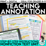 Annotating Text (nonfiction): step-by-step text annotation & close reading