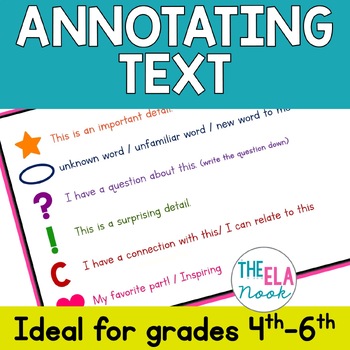Preview of Annotating Text - Teach students to annotate - Annotate Fiction & Non-Fiction