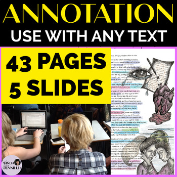 Preview of Annotating Text, examples, teacher instructions, Annotation Middle & High School