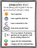 Annotating Text for Close Reading Student Handout (3rd-5th Grade)