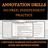 Annotation Activity for Reading Comprehension | No Prep Sub Plans