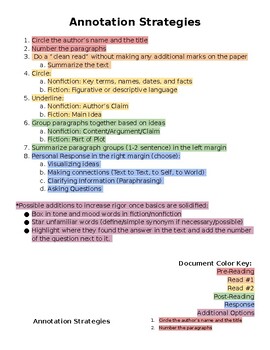 Preview of Annotation Guidelines and Bookmarks [Color Coded!]