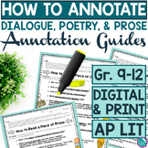 Annotation Guides for Poetry Prose Dialogue AP English Lit