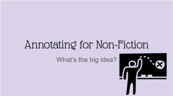 Preview of Annotation Non-Fiction GIST Article and Slides