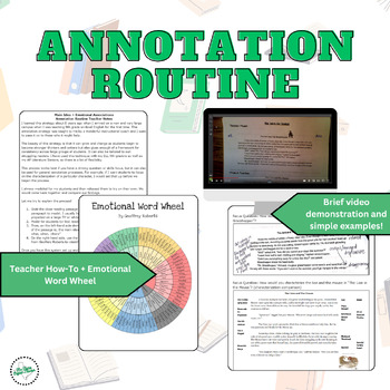 Preview of Annotation Routine - Main Ideas + Emotional Associations