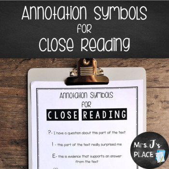 annotation symbols for close reading