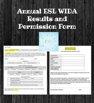 Preview of Annual WIDA Results Permission Form