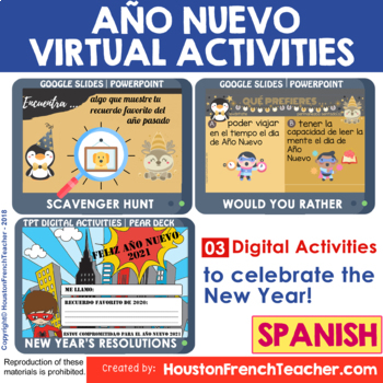 Preview of Año Nuevo 2024 - Spanish Digital Games for New Year - Spanish New Year's Party