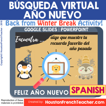 Preview of Año Nuevo Digital Spanish New Years Activities 2024 - Spanish Scavenger Hunt