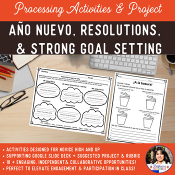 Preview of Año Nuevo Spanish New Year Resolutions Processing Activities & Project