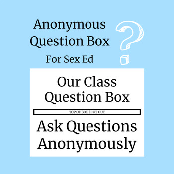 Preview of Anonymous Question Box - Sex Ed, Questions, Welcoming (FREE)