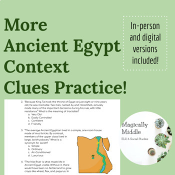 Preview of Another Ancient Egypt Context Clues Worksheet (& Slides for Digital Learning!)