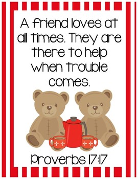 Another Celebrated Dancing Bear Bible Verse Printable (Proverbs 17.17)