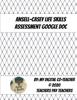 Preview of Ansell Casey Life Skills Assessment Youth Level 3 Transition Assessment