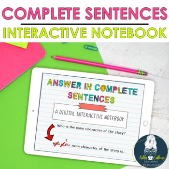 Preview of Answer In A Complete Sentence Activities