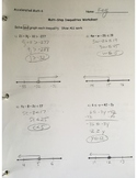 Answer Key - Solving and Graphing Multi-Step Inequalities 