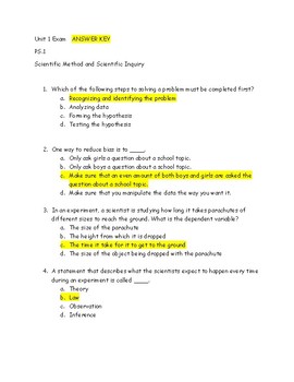 scientific problem solving scientific inquiry answers