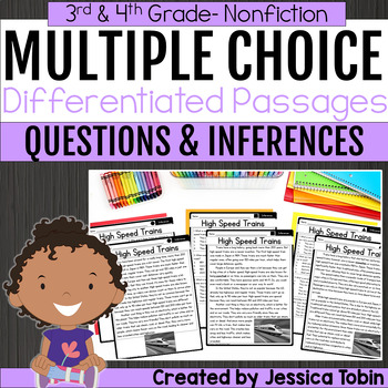 Preview of Answer Questions & Inferences Differentiated Reading Passages 3rd & 4th Grade