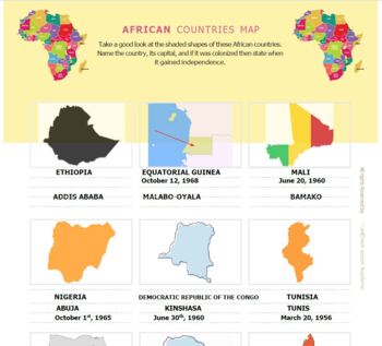 Preview of Answer Sheet for Myths About the African Continent Brochure