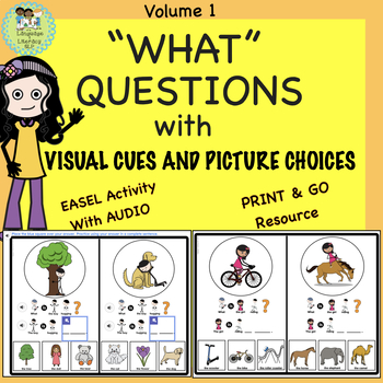 Preview of WHAT Questions with Visual Cues & Picture Choices (Volume 1)