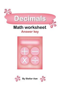 Preview of Answer key to the Decimal math worksheet.
